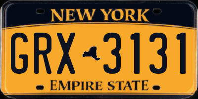 NY license plate GRX3131