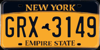 NY license plate GRX3149