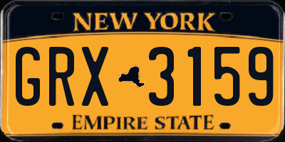 NY license plate GRX3159
