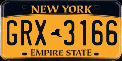 NY license plate GRX3166