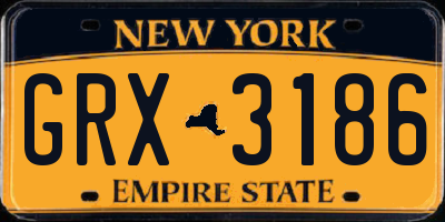 NY license plate GRX3186