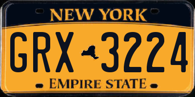 NY license plate GRX3224