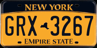 NY license plate GRX3267