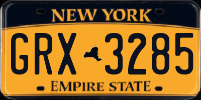 NY license plate GRX3285
