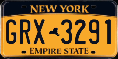 NY license plate GRX3291