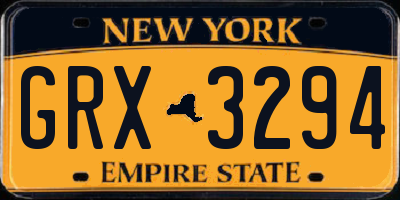 NY license plate GRX3294