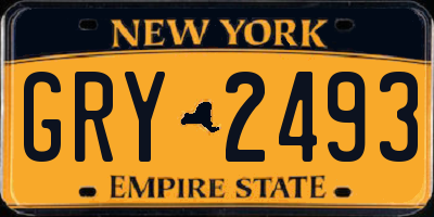 NY license plate GRY2493