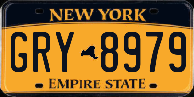 NY license plate GRY8979