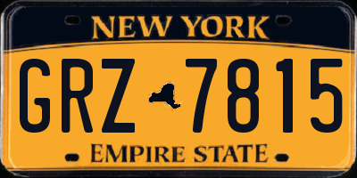 NY license plate GRZ7815