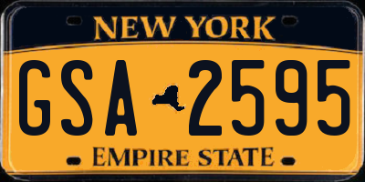 NY license plate GSA2595