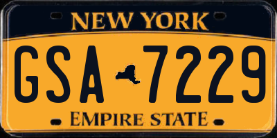 NY license plate GSA7229
