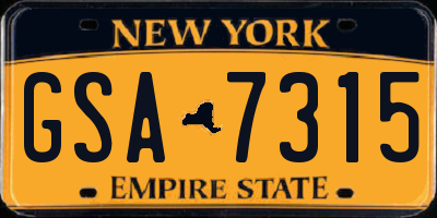 NY license plate GSA7315
