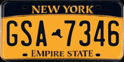 NY license plate GSA7346