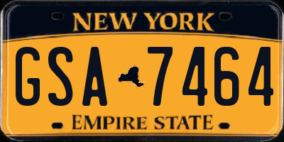 NY license plate GSA7464