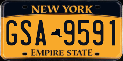 NY license plate GSA9591