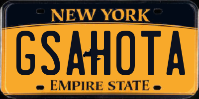 NY license plate GSAHOTA