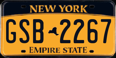 NY license plate GSB2267