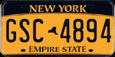 NY license plate GSC4894