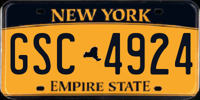 NY license plate GSC4924