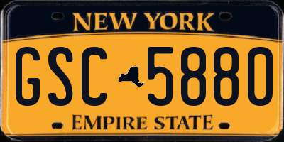 NY license plate GSC5880