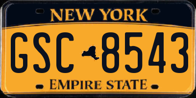 NY license plate GSC8543