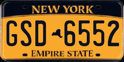 NY license plate GSD6552