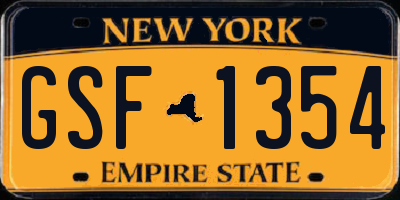 NY license plate GSF1354