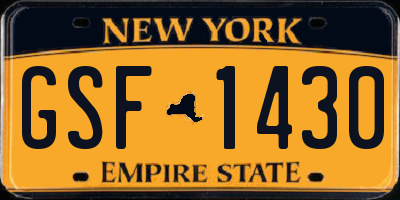NY license plate GSF1430