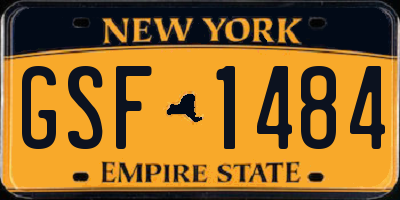 NY license plate GSF1484