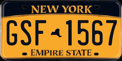 NY license plate GSF1567