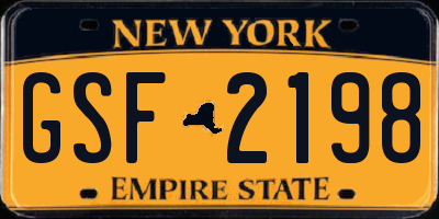 NY license plate GSF2198