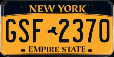 NY license plate GSF2370
