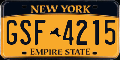 NY license plate GSF4215