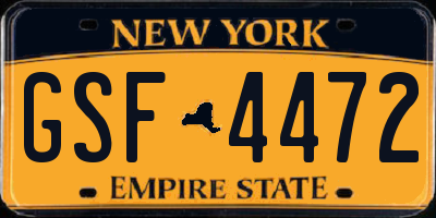 NY license plate GSF4472