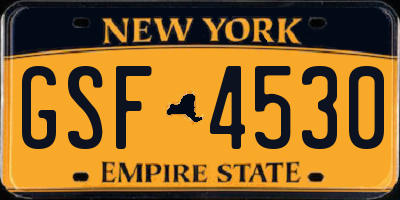 NY license plate GSF4530