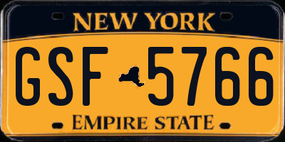 NY license plate GSF5766