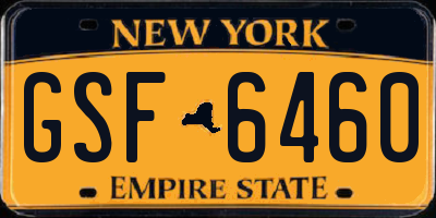 NY license plate GSF6460