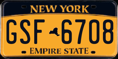NY license plate GSF6708