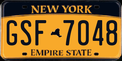 NY license plate GSF7048