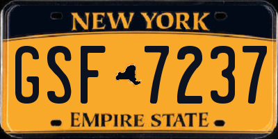 NY license plate GSF7237