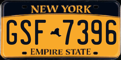 NY license plate GSF7396