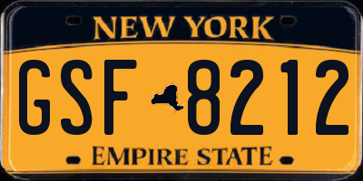 NY license plate GSF8212