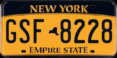 NY license plate GSF8228