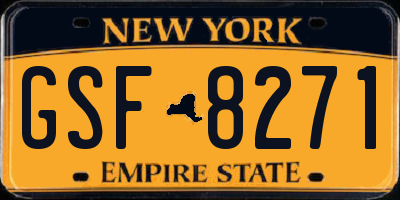 NY license plate GSF8271