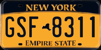 NY license plate GSF8311