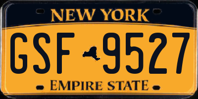NY license plate GSF9527