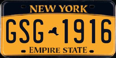 NY license plate GSG1916