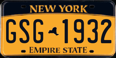 NY license plate GSG1932