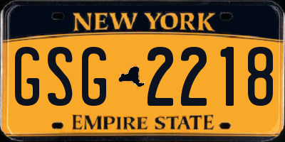NY license plate GSG2218
