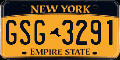 NY license plate GSG3291